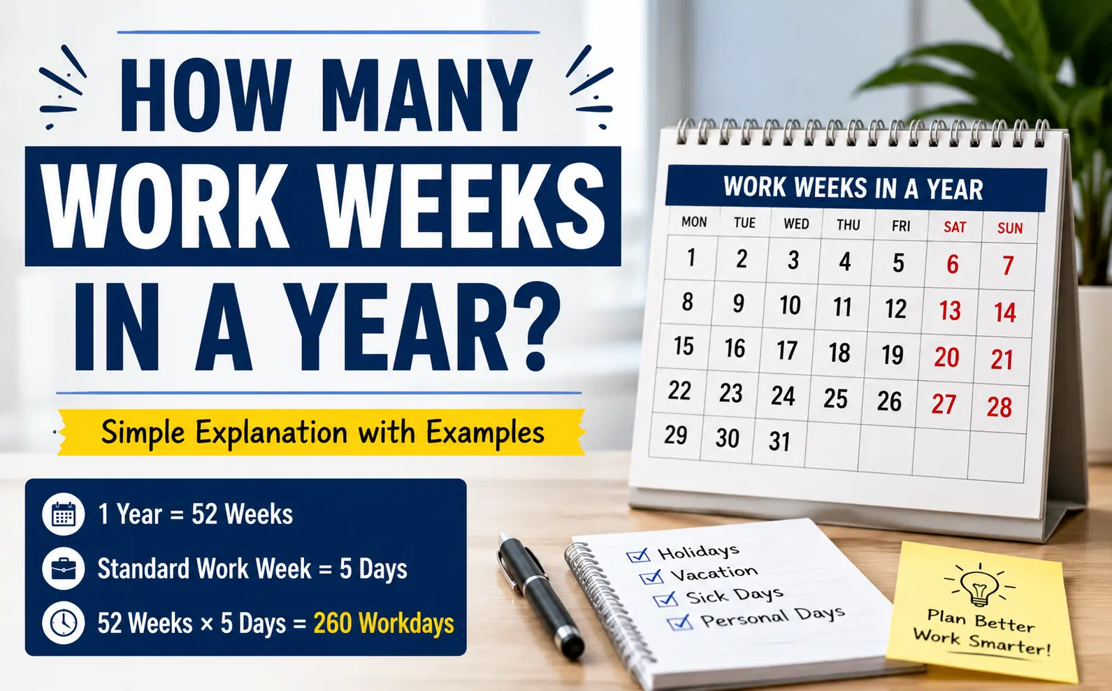 how many work weeks in a year