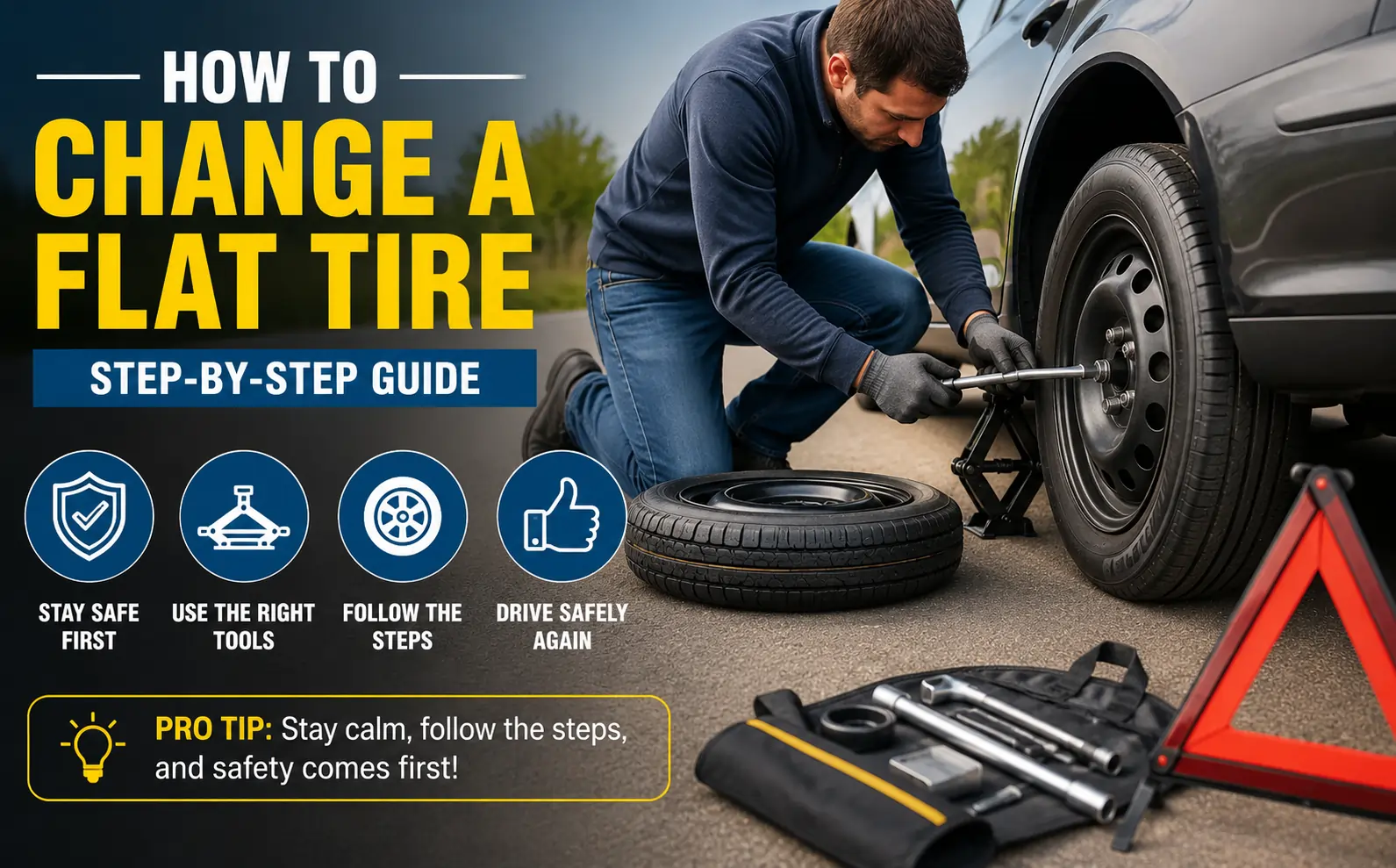 how to change a flat tire
