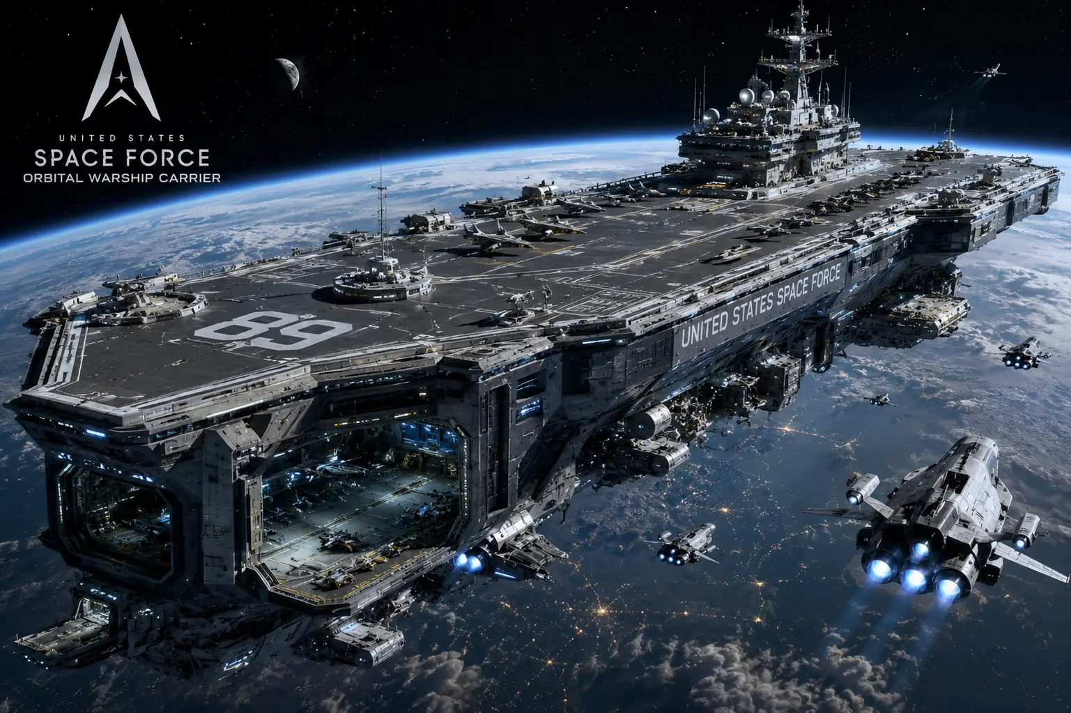 space force orbital warship carrier​